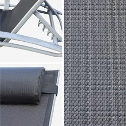 Toile De Remplacement Pour Bain De Soleil Couleur : Gris / Noir -Outdoor Living Soldes AFLOPARTAGYBK 02