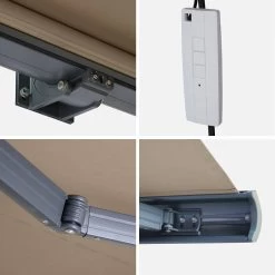 Store Banne électrique 4x3m Couleur : Taupe -Outdoor Living Soldes AWA4X3FCBN 04