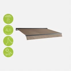 Store Banne Manuel 3x2m Couleur : Taupe 9 Store Banne Manuel 3x2m Couleur : Taupe -Outdoor Living Soldes AWM3X2SCBN 01bis