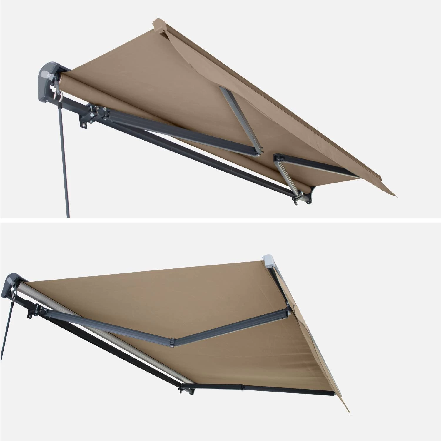 Store Banne Manuel 3x2m Couleur : Taupe 6 Store Banne Manuel 3x2m Couleur : Taupe – Image 4