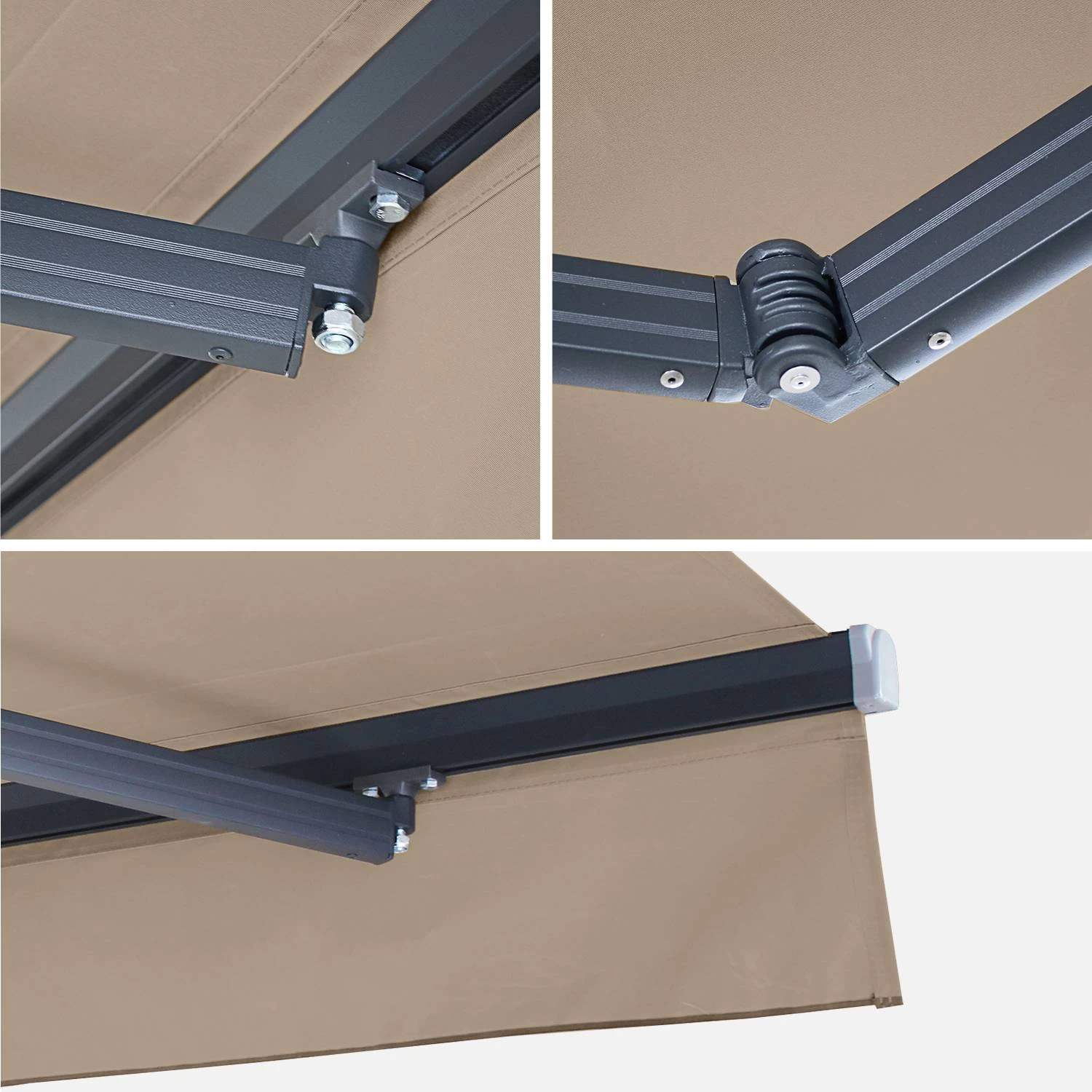 Store Banne Manuel 3x2m Couleur : Taupe 7 Store Banne Manuel 3x2m Couleur : Taupe – Image 5