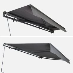 Store Banne Manuel 4x2,5m Couleur : Gris 9 Store Banne Manuel 4x2,5m Couleur : Gris -Outdoor Living Soldes AWM4X25KDGY 03