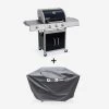 Barbecue Gaz 4 Brûleurs Dont 1 Feu Latéral Avec Housse Couleur : Noir 1 Barbecue Gaz 4 Brûleurs Dont 1 Feu Latéral Avec Housse Couleur : Noir -Outdoor Living Soldes BBQ3593BKCOV 01