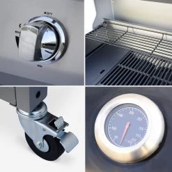 Barbecue Gaz 4 Brûleurs Dont 1 Feu Latéral Avec Housse Couleur : Noir -Outdoor Living Soldes BBQ3593BKCOV 04