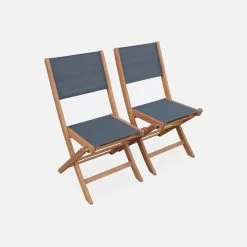 Table De Jardin Extensible Bois , 8 Chaises Couleur : Bois / Anthracite -Outdoor Living Soldes EC240R8AT 05