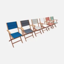 Table De Jardin Extensible Bois , 8 Chaises Couleur : Bois / Anthracite -Outdoor Living Soldes EC240R8AT 06