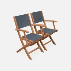 Table De Jardin Extensible Bois, 10 Chaises Couleur : Bois / Anthracite 15 Table De Jardin Extensible Bois, 10 Chaises Couleur : Bois / Anthracite -Outdoor Living Soldes EC300R10AT 04