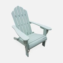 Fauteuil De Jardin Pliable Bois Couleur : Vert De Gris -Outdoor Living Soldes ECADIROGGY 01