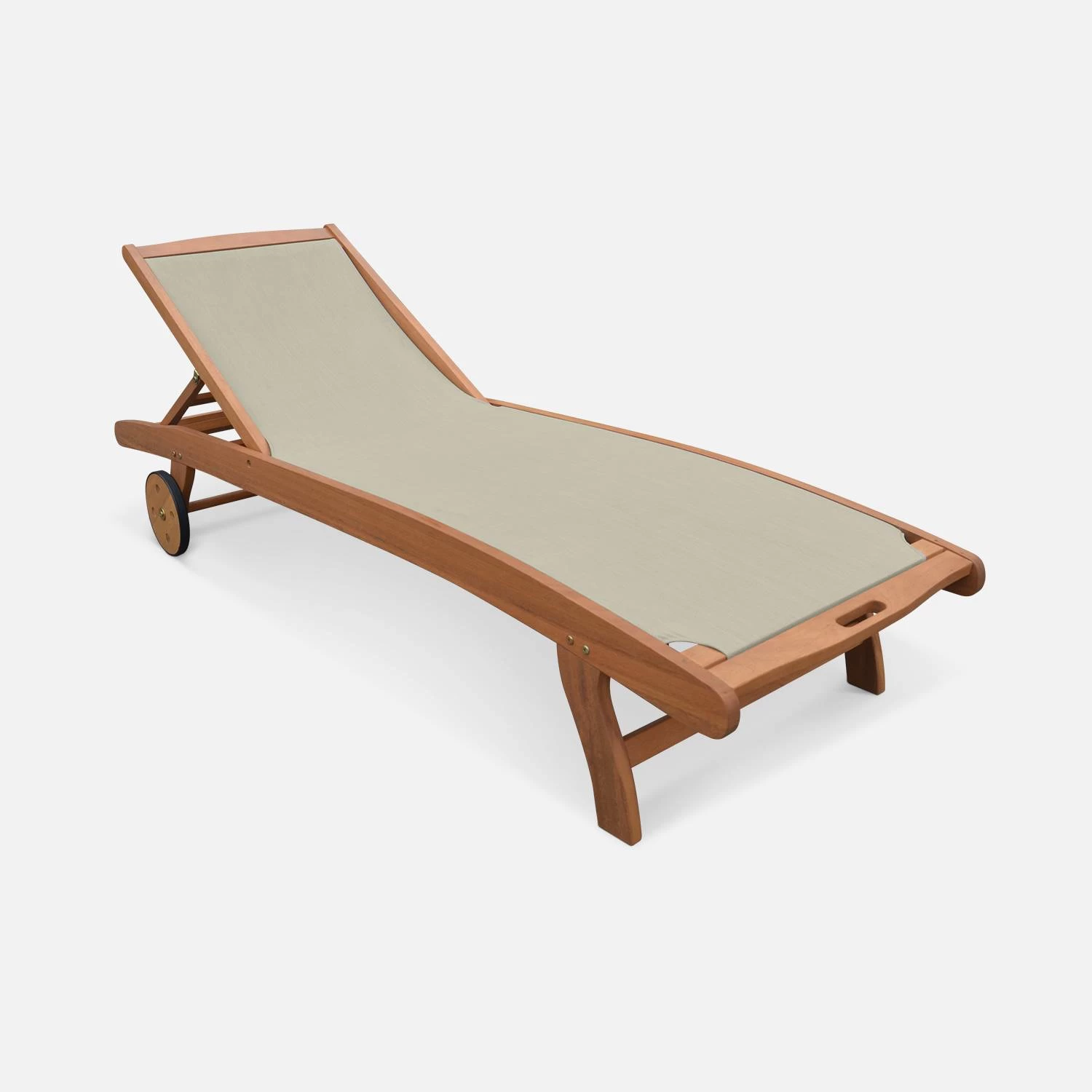 Bain De Soleil Bois Multi Positions Avec Roulettes (lot De 2) Couleur : Naturel / Gris Taupe 8 Bain De Soleil Bois Multi Positions Avec Roulettes (lot De 2) Couleur : Naturel / Gris Taupe – Image 6