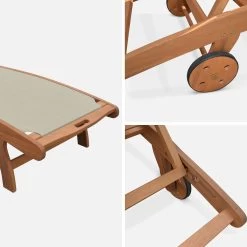 Bain De Soleil Bois Multi Positions Avec Roulettes (lot De 2) Couleur : Naturel / Gris Taupe 16 Bain De Soleil Bois Multi Positions Avec Roulettes (lot De 2) Couleur : Naturel / Gris Taupe -Outdoor Living Soldes ECLOUNGETXGYX2 05