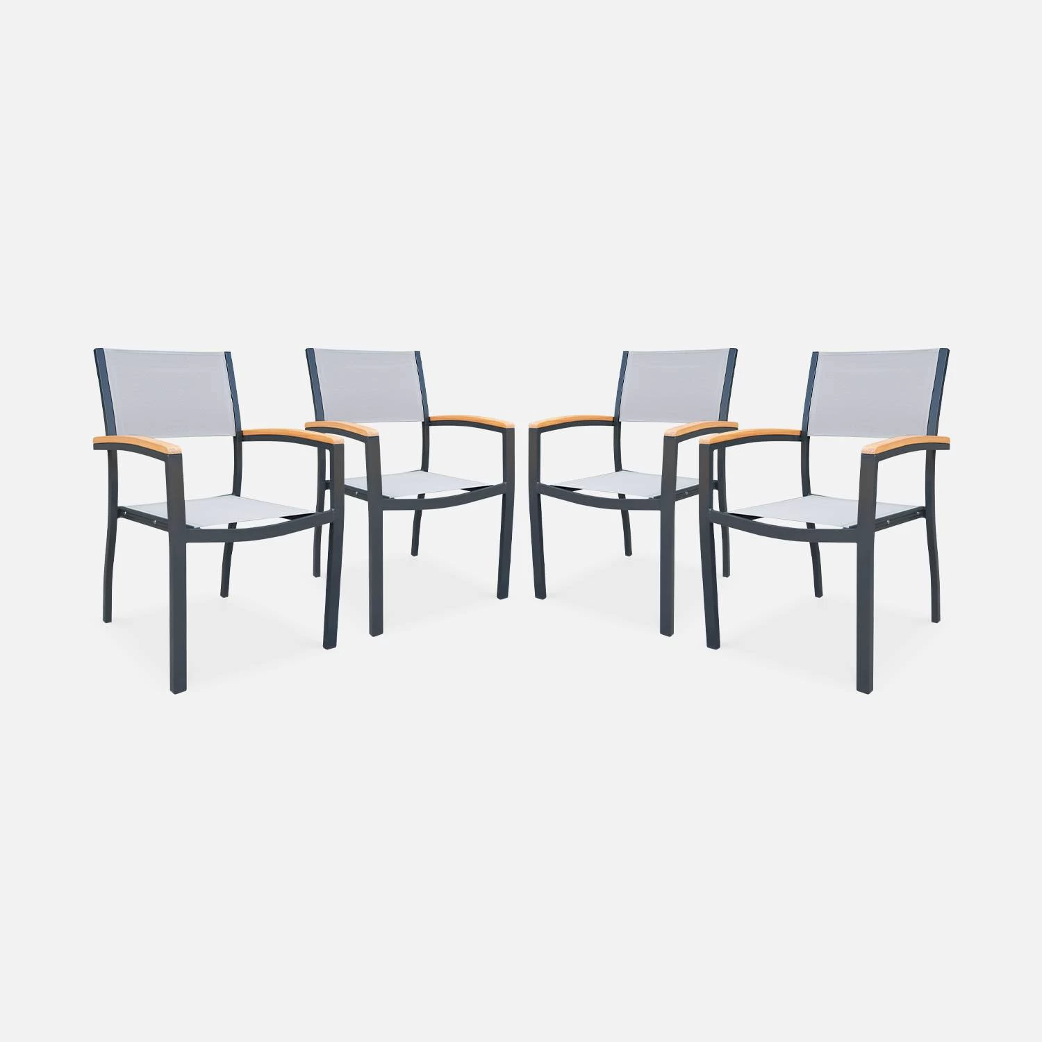 Chaise De Jardin Empilable Aluminium (lot De 4) 3 Chaise De Jardin Empilable Aluminium (lot De 4)