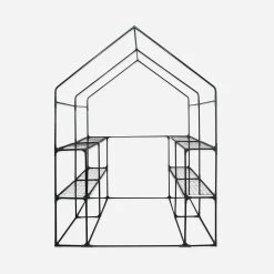Serre De Jardin Tunnel 2m² Avec 8 étagères -Outdoor Living Soldes GHOHSHELF 04