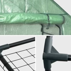 Serre De Jardin Tunnel 2m² Avec 8 étagères -Outdoor Living Soldes GHOHSHELF 05