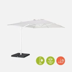 Parasol Déporté Rectangulaire 3x4 M 12 Parasol Déporté Rectangulaire 3x4 M -Outdoor Living Soldes HU3X4WH 01bis
