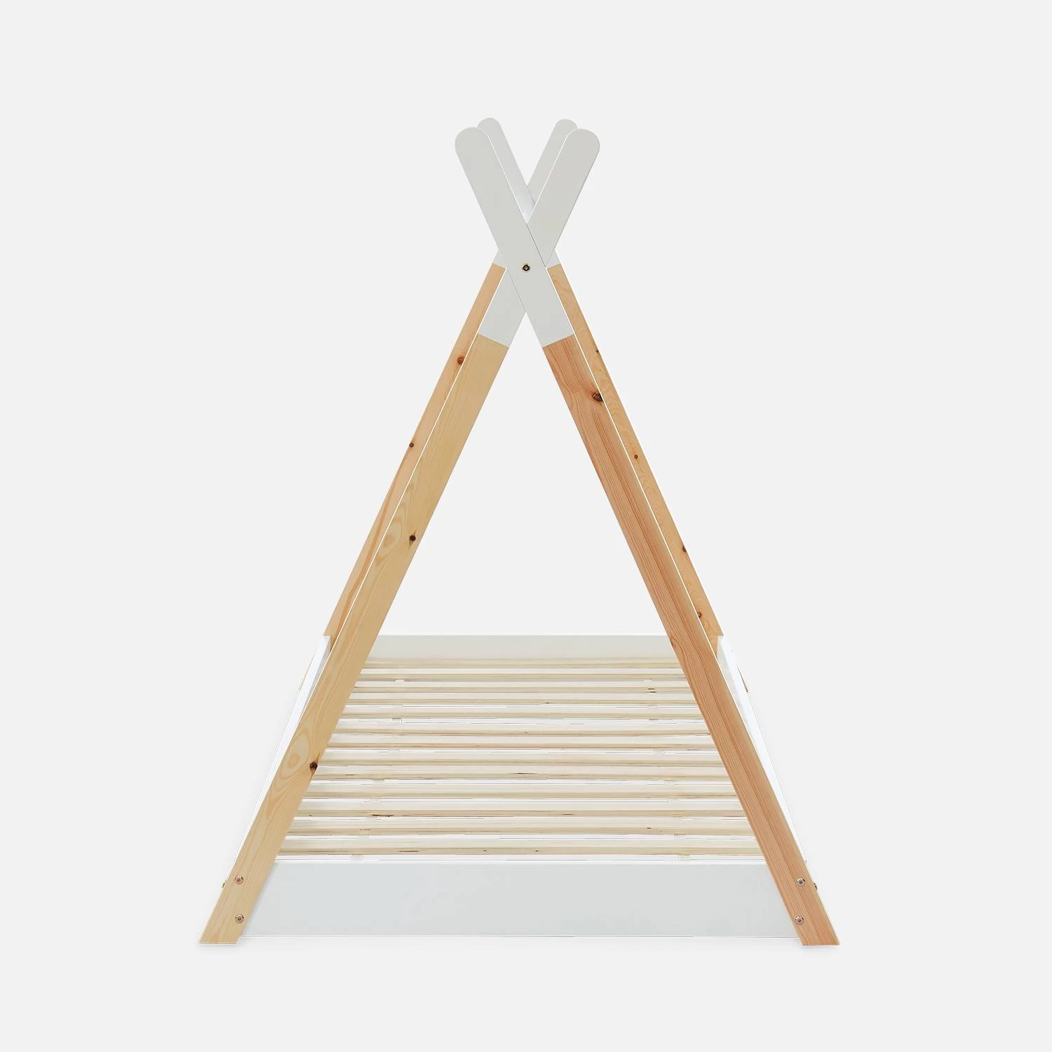 Lit Tipi Enfant 90 X 190 Cm En Pin Naturel, Sommier Inclus Couleur : Blanc 5 Lit Tipi Enfant 90 X 190 Cm En Pin Naturel, Sommier Inclus Couleur : Blanc – Image 3