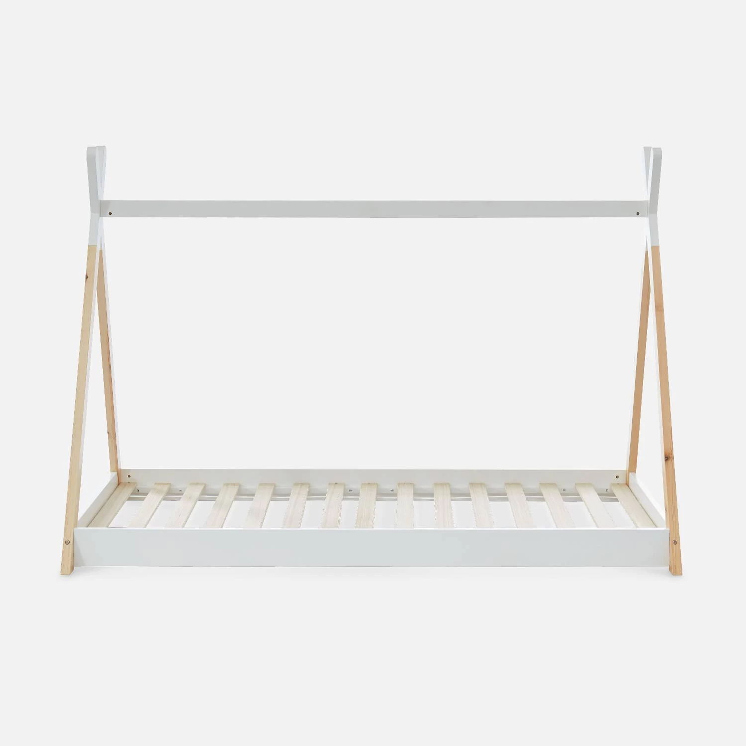 Lit Tipi Enfant 90 X 190 Cm En Pin Naturel, Sommier Inclus Couleur : Blanc 6 Lit Tipi Enfant 90 X 190 Cm En Pin Naturel, Sommier Inclus Couleur : Blanc – Image 4