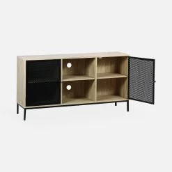 Buffet/ Meuble TV Métal Et Effet Bois 140 Cm -Outdoor Living Soldes IBKLSB140NAT 03
