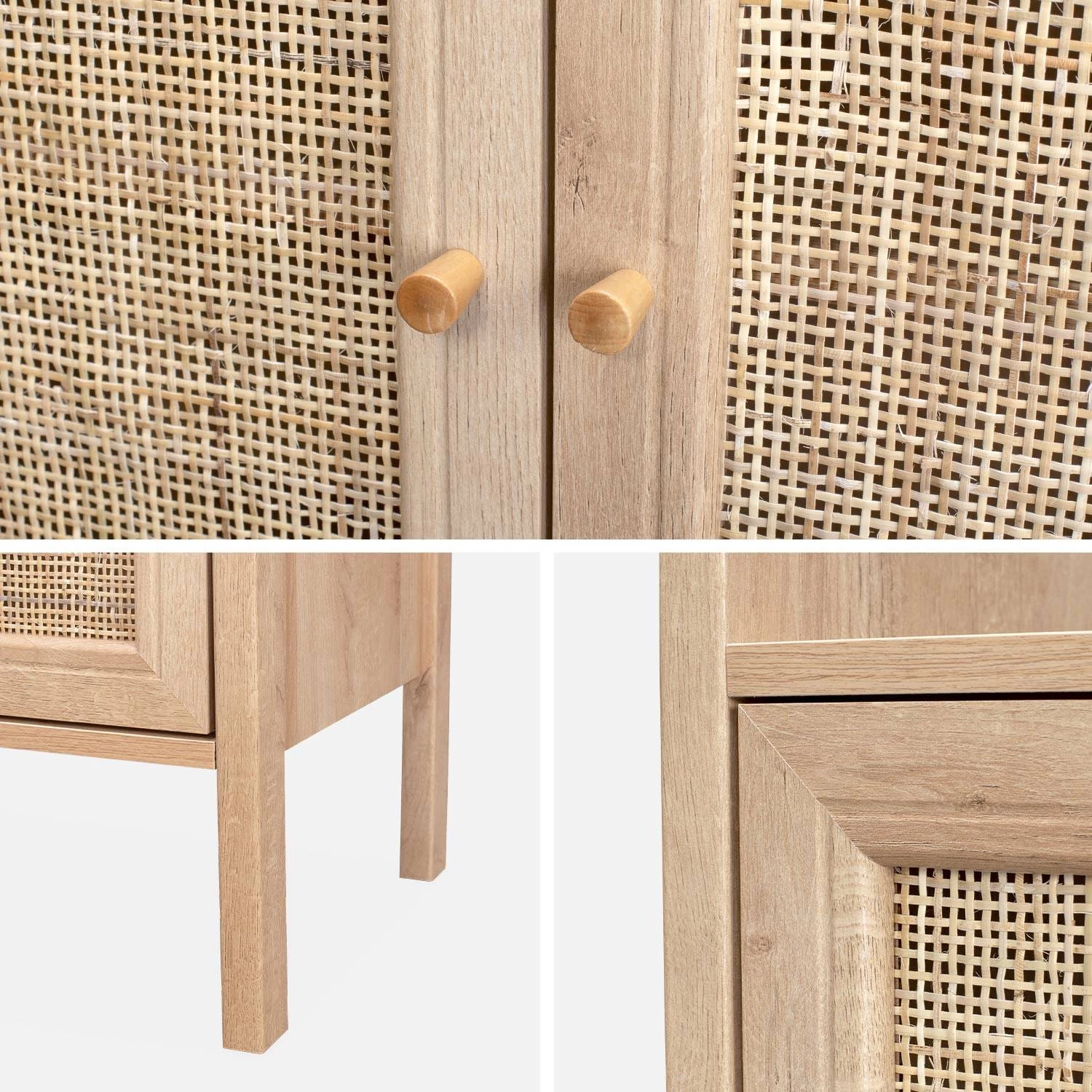 Etagère Bibliothèque Effet Bois Et Cannage, 4 Niveaux 8 Etagère Bibliothèque Effet Bois Et Cannage, 4 Niveaux – Image 6