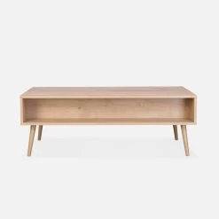 Table Basse Scandinave En Cannage, 1 Tiroir Couleur : Naturel 11 Table Basse Scandinave En Cannage, 1 Tiroir Couleur : Naturel -Outdoor Living Soldes IBOCOFTABLE 04
