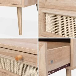 Table Basse Scandinave En Cannage, 1 Tiroir Couleur : Naturel 13 Table Basse Scandinave En Cannage, 1 Tiroir Couleur : Naturel -Outdoor Living Soldes IBOCOFTABLE 05