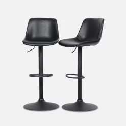 Tabouret Bar Réglable 60,5/81,5cm Simili Cuir (lot De 2) Couleur : Noir 12 Tabouret Bar Réglable 60,5/81,5cm Simili Cuir (lot De 2) Couleur : Noir -Outdoor Living Soldes IBSAJPUX2BK 01