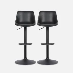 Tabouret Bar Réglable 60,5/81,5cm Simili Cuir (lot De 2) Couleur : Noir 13 Tabouret Bar Réglable 60,5/81,5cm Simili Cuir (lot De 2) Couleur : Noir -Outdoor Living Soldes IBSAJPUX2BK 02