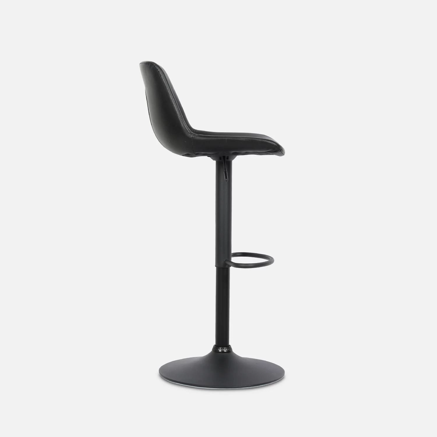 Tabouret Bar Réglable 60,5/81,5cm Simili Cuir (lot De 2) Couleur : Noir 7 Tabouret Bar Réglable 60,5/81,5cm Simili Cuir (lot De 2) Couleur : Noir – Image 5