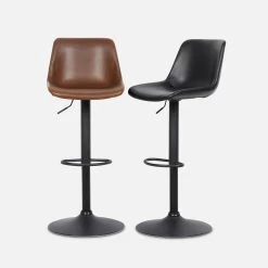 Tabouret Bar Réglable 60,5/81,5cm Simili Cuir (lot De 2) Couleur : Noir 17 Tabouret Bar Réglable 60,5/81,5cm Simili Cuir (lot De 2) Couleur : Noir -Outdoor Living Soldes IBSAJPUX2BK 06