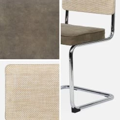 Chaise Cantilever Tissu Et Effet Rotin (lot De 2) Couleur : Taupe 18 Chaise Cantilever Tissu Et Effet Rotin (lot De 2) Couleur : Taupe -Outdoor Living Soldes ICHRMJTPX2 05