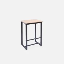 Set Table Haute Avec 2 Tabourets De Bar Couleur : Noir -Outdoor Living Soldes IDS60R2 03