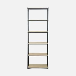 Etagère Bibliothèque Industrielle Métal Et Effet Bois 6 Niveaux Couleur : Noir 11 Etagère Bibliothèque Industrielle Métal Et Effet Bois 6 Niveaux Couleur : Noir -Outdoor Living Soldes ILFBK180BN 02