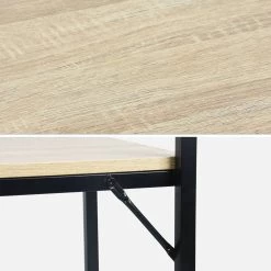 Meuble D'entrée Métal Et Effet Bois 2 Niveaux Et 7 Crochets 16 Meuble D'entrée Métal Et Effet Bois 2 Niveaux Et 7 Crochets -Outdoor Living Soldes ILFSHELFRACK 04