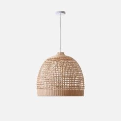 Suspension En Rotin Naturel Ø53cm -Outdoor Living Soldes ILUMCUB53ROT 01