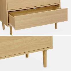 Commode Effet Bois 6 Tiroirs Couleur : Bois -Outdoor Living Soldes IMKCHEST6DWD 04