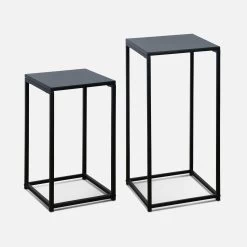 Table D'appoint Gigogne/ Bout De Canapé (lot De 2) 13 Table D'appoint Gigogne/ Bout De Canapé (lot De 2) -Outdoor Living Soldes INDUSTX2BK 01