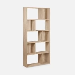 Etagère Bibliothèque 5 étagères 10 Compartiments Couleur : Naturel -Outdoor Living Soldes ISHPB173NAT 01