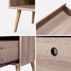 Meuble TV Scandinave Effet Bois 2 Espaces De Rangement 120 Cm 14 Meuble TV Scandinave Effet Bois 2 Espaces De Rangement 120 Cm -Outdoor Living Soldes ISNTVS120NAT 04