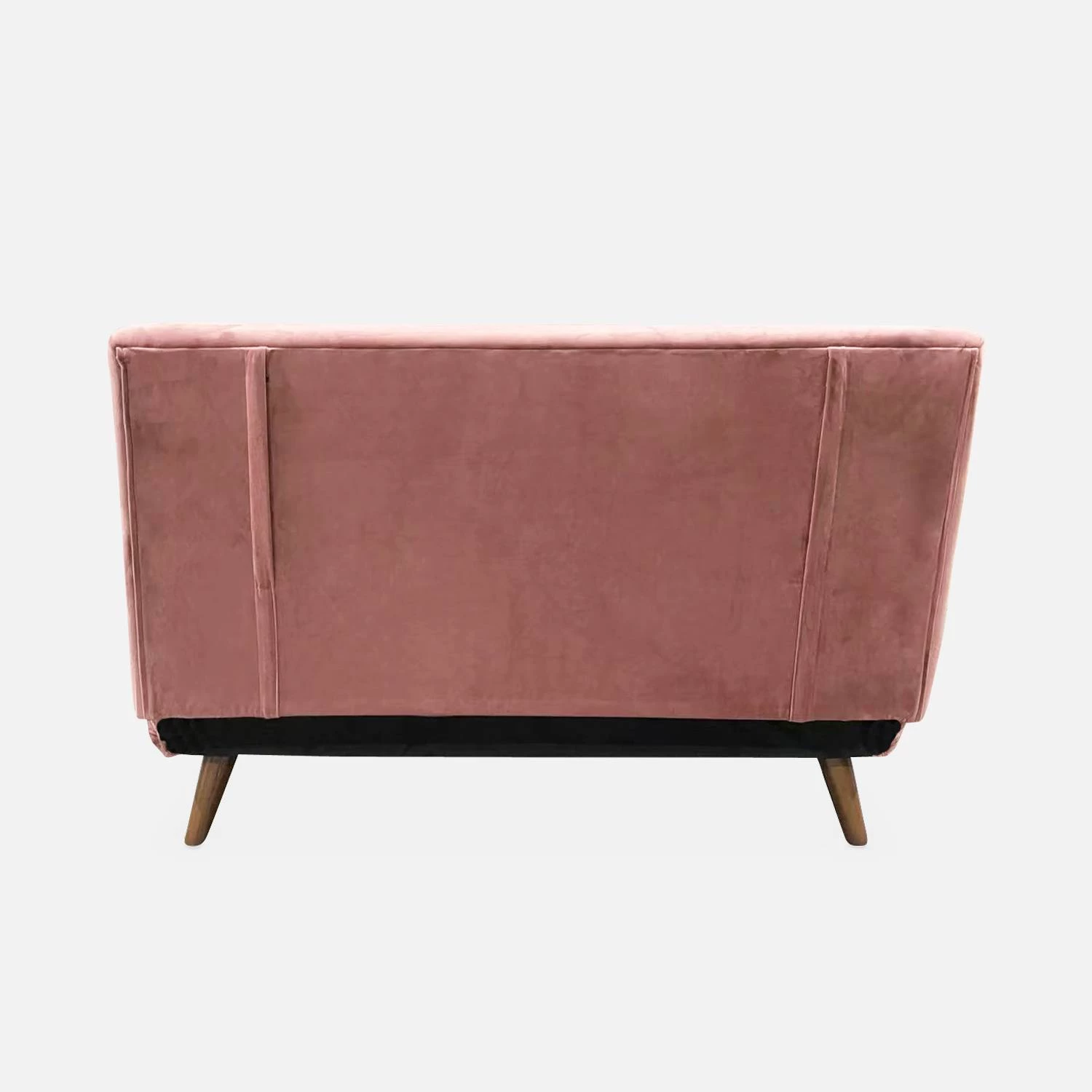 Canapé Convertible 2 Places Tissu, Pieds Bois Couleur : Vieux Rose 10 Canapé Convertible 2 Places Tissu, Pieds Bois Couleur : Vieux Rose – Image 8