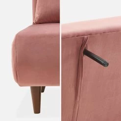 Canapé Convertible 2 Places Tissu, Pieds Bois Couleur : Vieux Rose 20 Canapé Convertible 2 Places Tissu, Pieds Bois Couleur : Vieux Rose -Outdoor Living Soldes ISOFGVVOPK 07