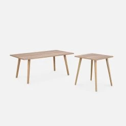 Table Basse Effet Bois (lot De 2) 10 Table Basse Effet Bois (lot De 2) -Outdoor Living Soldes ISTABLX2NAT 01