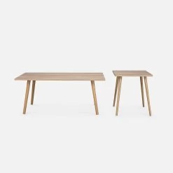 Table Basse Effet Bois (lot De 2) 11 Table Basse Effet Bois (lot De 2) -Outdoor Living Soldes ISTABLX2NAT 02
