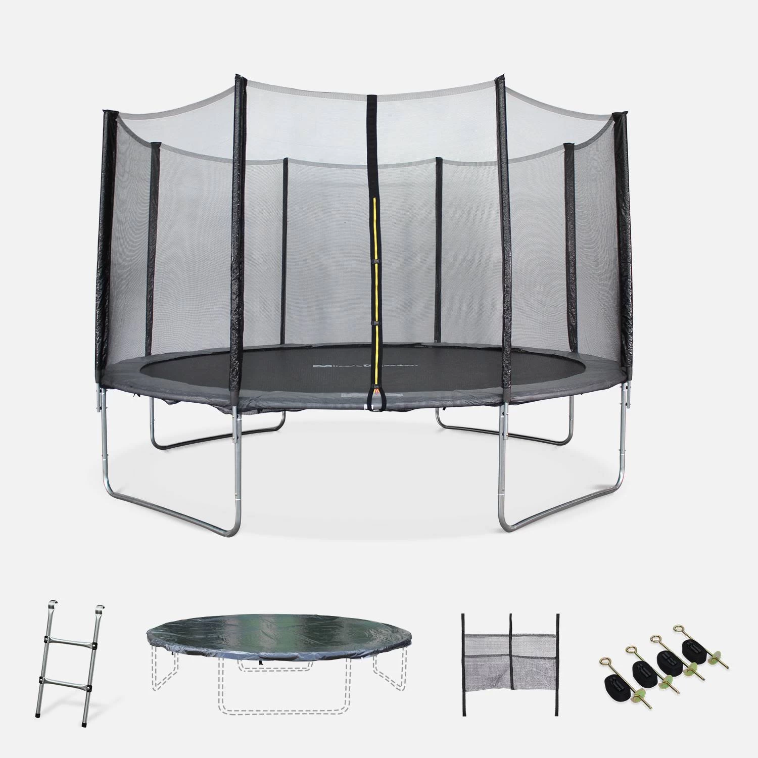 Trampoline 400cm Avec Pack D'accessoires Couleur : Gris 3 Trampoline 400cm Avec Pack D'accessoires Couleur : Gris