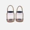 Lanterne En Verre, Anse En Corde Intérieur/extérieur (lot De 2) 2 Lanterne En Verre, Anse En Corde Intérieur/extérieur (lot De 2) -Outdoor Living Soldes LANT19ROPEX2 01