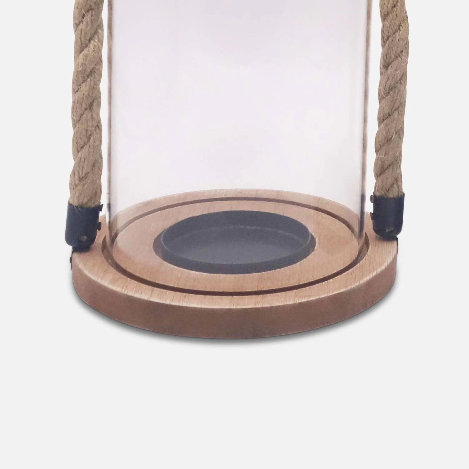 Lanterne En Verre, Anse En Corde Intérieur/extérieur (lot De 2) 5 Lanterne En Verre, Anse En Corde Intérieur/extérieur (lot De 2) – Image 3