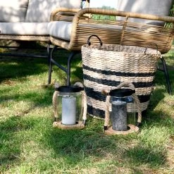 Lanterne En Verre, Anse En Corde Intérieur/extérieur (lot De 2) 11 Lanterne En Verre, Anse En Corde Intérieur/extérieur (lot De 2) -Outdoor Living Soldes LANT19ROPEX2 04