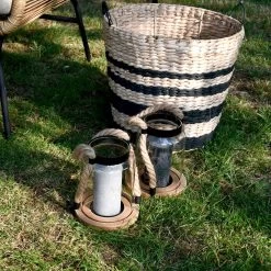 Lanterne En Verre, Anse En Corde Intérieur/extérieur (lot De 2) 12 Lanterne En Verre, Anse En Corde Intérieur/extérieur (lot De 2) -Outdoor Living Soldes LANT19ROPEX2 05