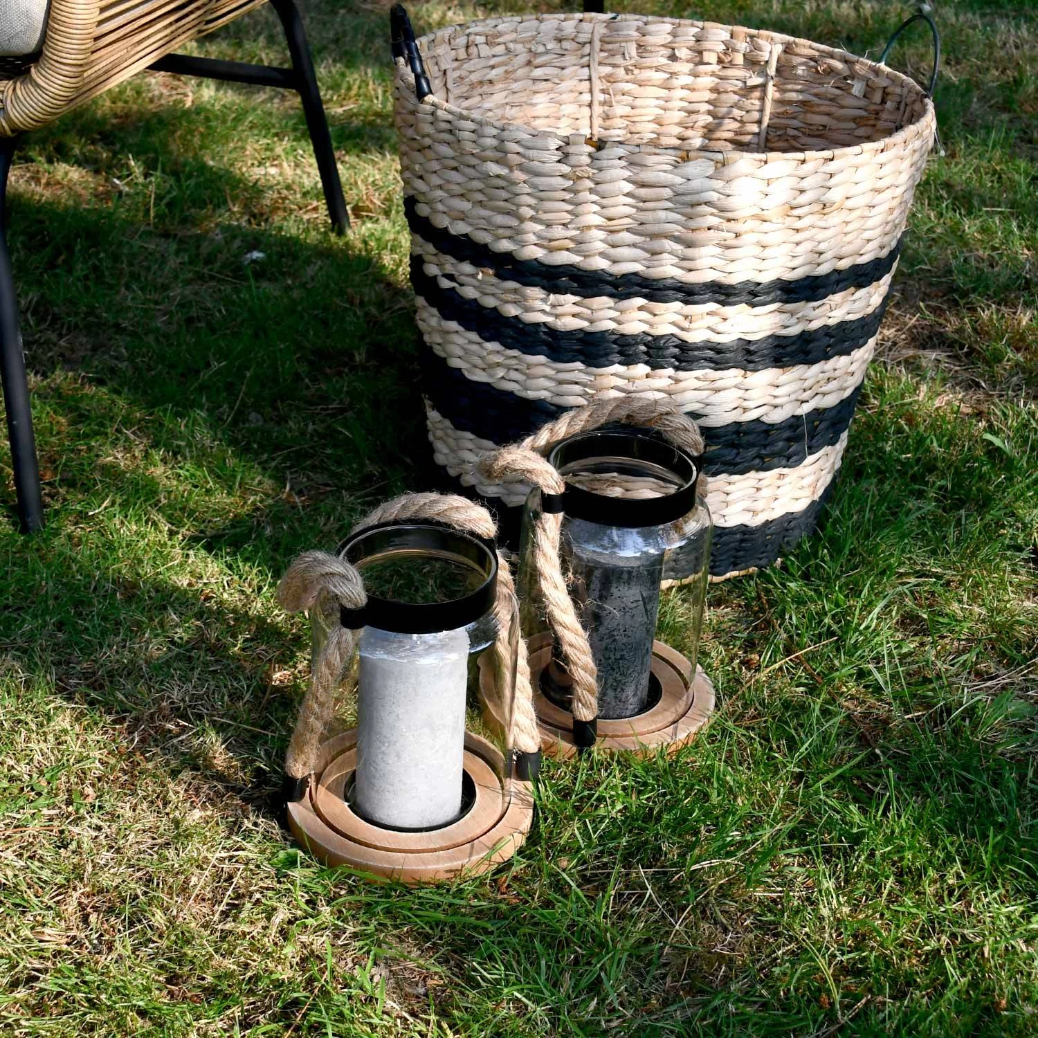 Lanterne En Verre, Anse En Corde Intérieur/extérieur (lot De 2) 7 Lanterne En Verre, Anse En Corde Intérieur/extérieur (lot De 2) – Image 5