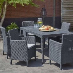 Fauteuil De Jardin Imitation Rotin Couleur : Graphite / Gris 7 Fauteuil De Jardin Imitation Rotin Couleur : Graphite / Gris -Outdoor Living Soldes PLK10857BKGY 03