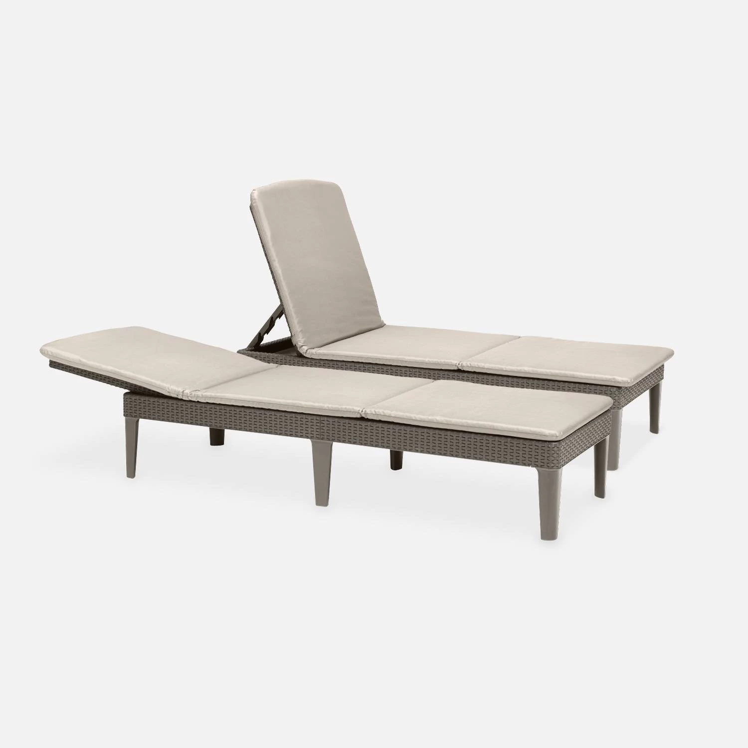 Bain De Soleil Imitation Rotin Multi Positions (lot De 2) Couleur : Cappuccino 4 Bain De Soleil Imitation Rotin Multi Positions (lot De 2) Couleur : Cappuccino – Image 2