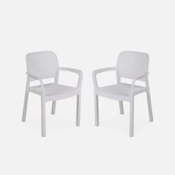Chaise De Jardin Empilable Résine Plastique (lot De 2) Couleur : Blanc